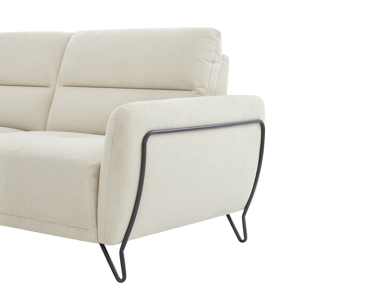 Canapé d'angle gauche en tissu texturé beige dossier avance-recule DURIMA