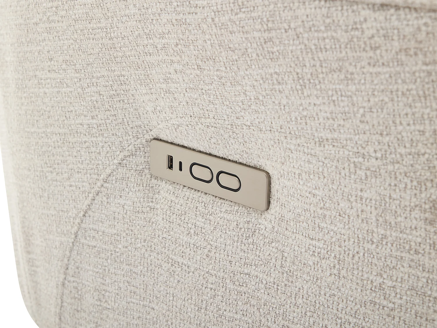 Elektrisk lænestol i beige textureret stof TASEMO