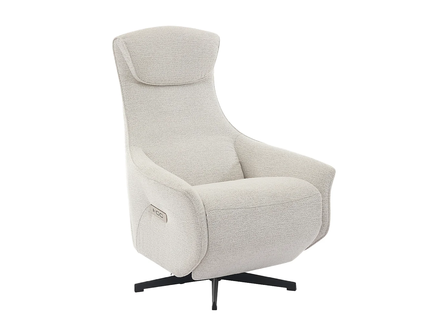 Elektrisk lænestol i beige textureret stof TASEMO