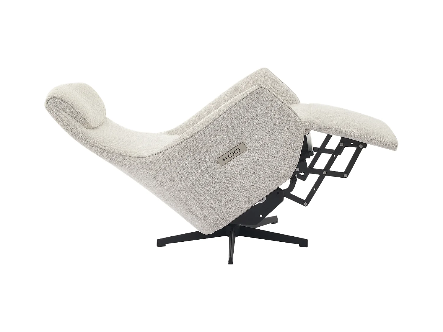 Elektrisk lænestol i beige textureret stof TASEMO