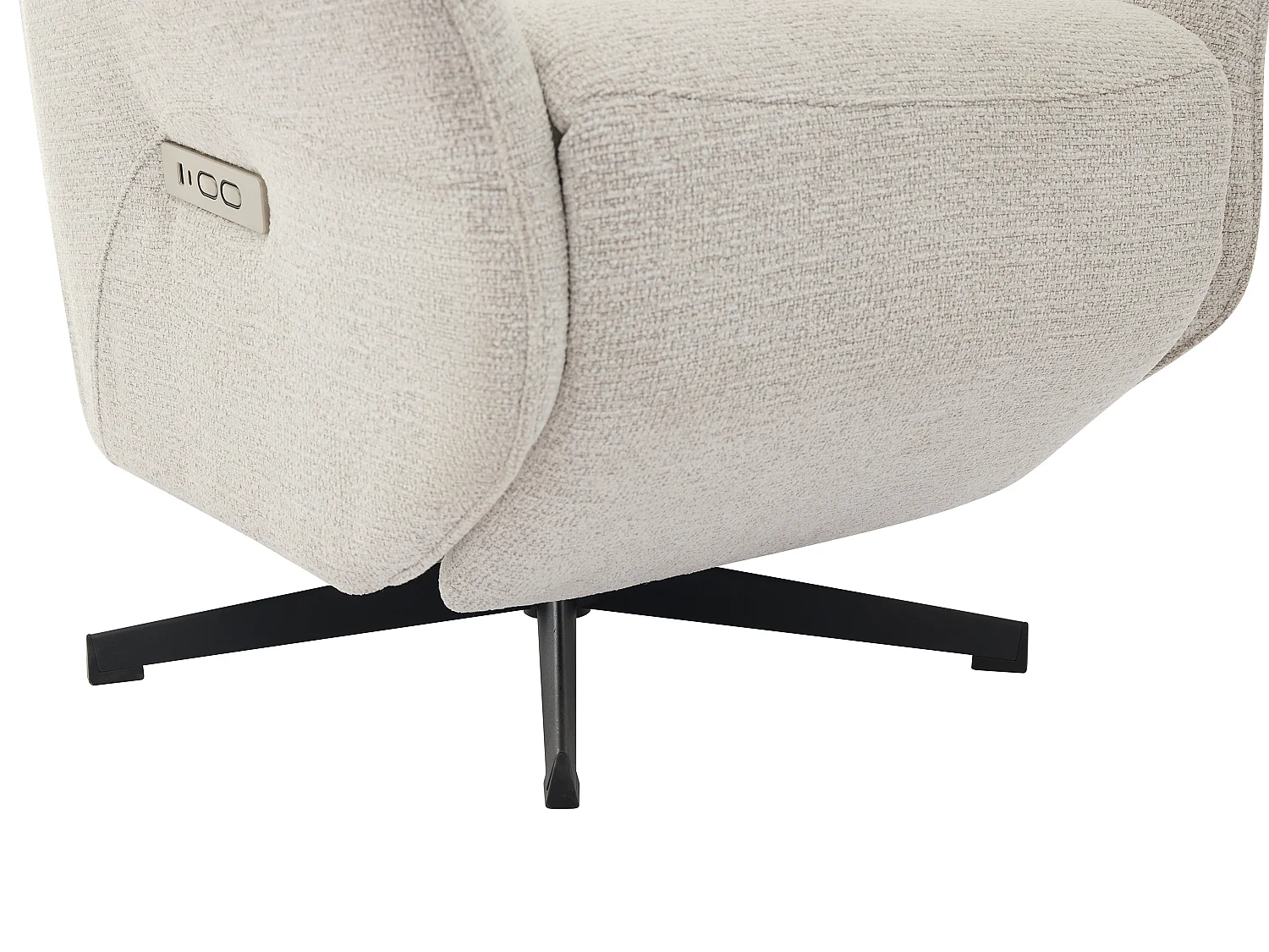 Elektrisk hvilestol i beige teksturert stoff TASEMO