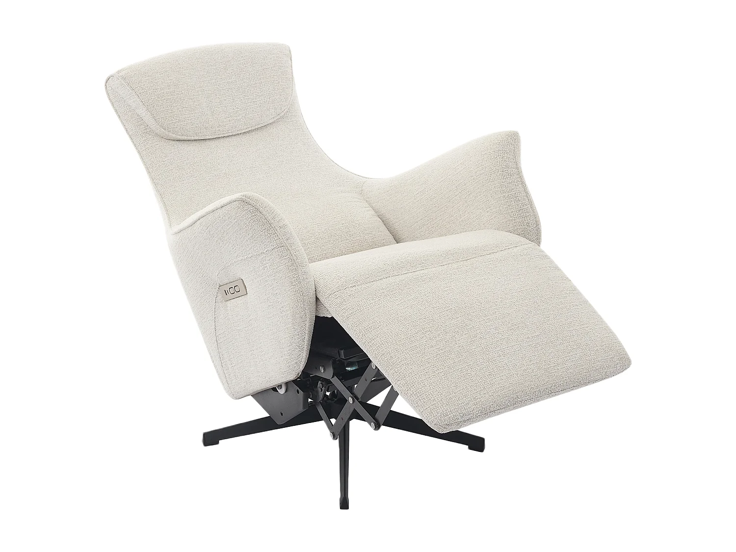 Elektrisk hvilestol i beige teksturert stoff TASEMO