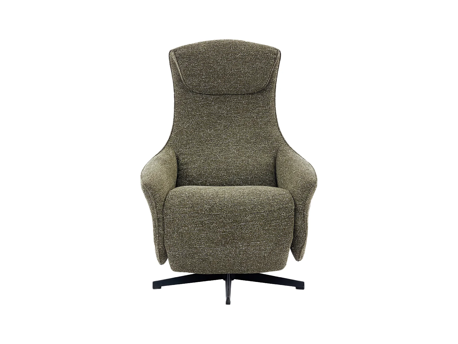 Elektrisk recliner-lænestol i grønt textureret stof TASEMO