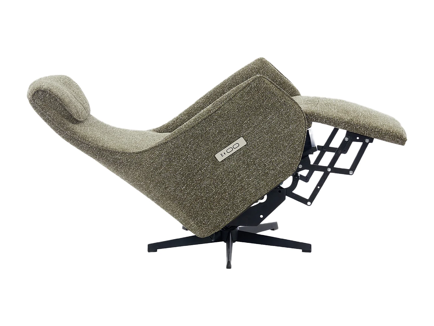 Elektrisk recliner-lænestol i grønt textureret stof TASEMO