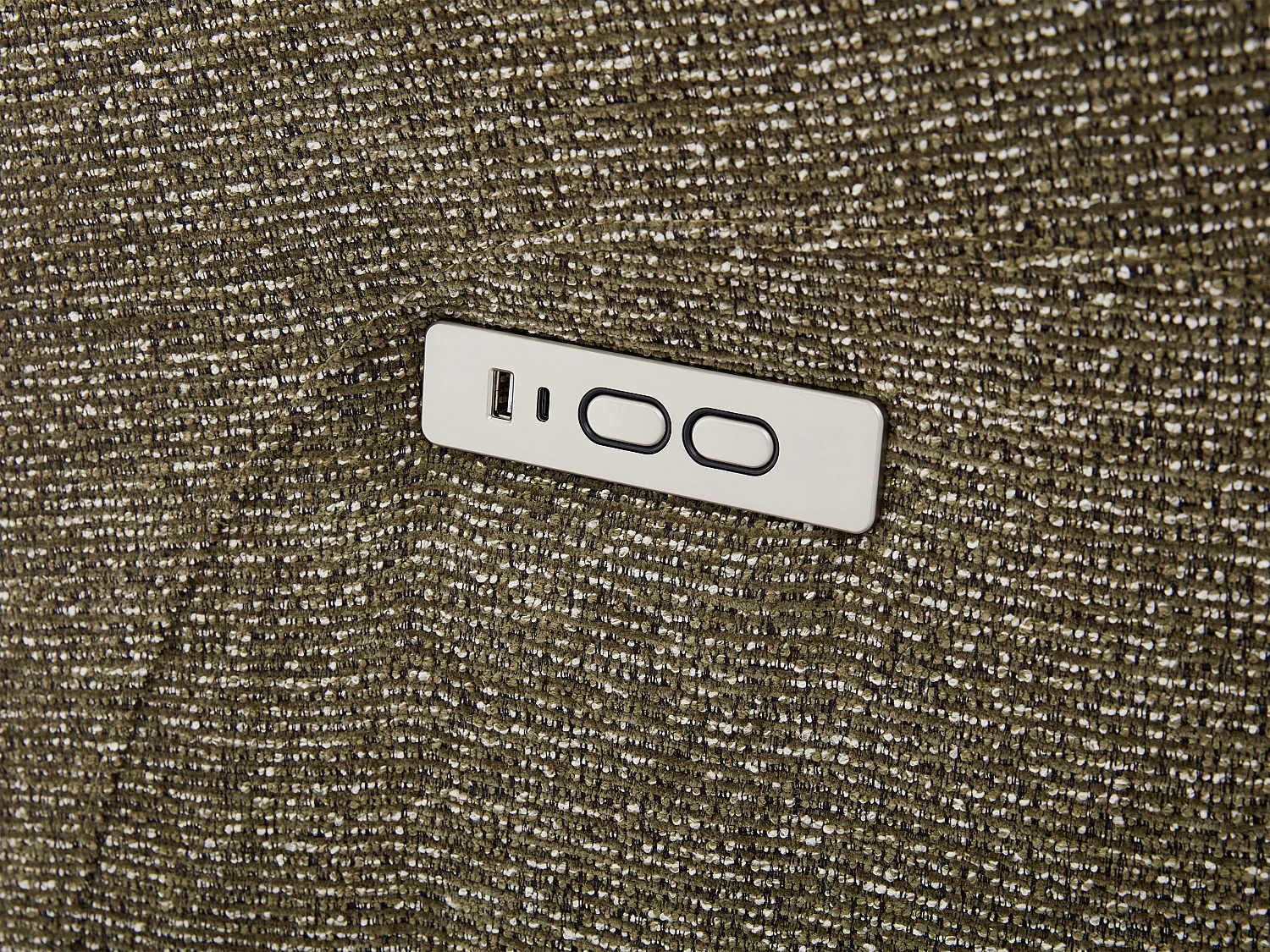 Fauteuil relax électrique en tissu texturé vert TASEMO