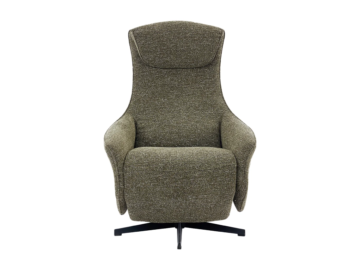 Fauteuil relax électrique en tissu texturé vert TASEMO