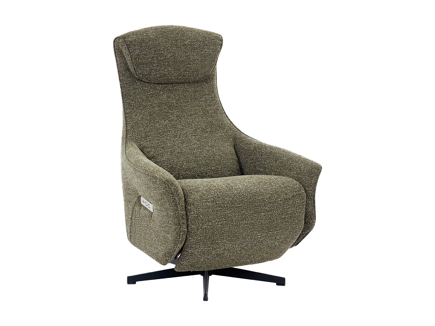 Fauteuil relax électrique en tissu texturé vert TASEMO