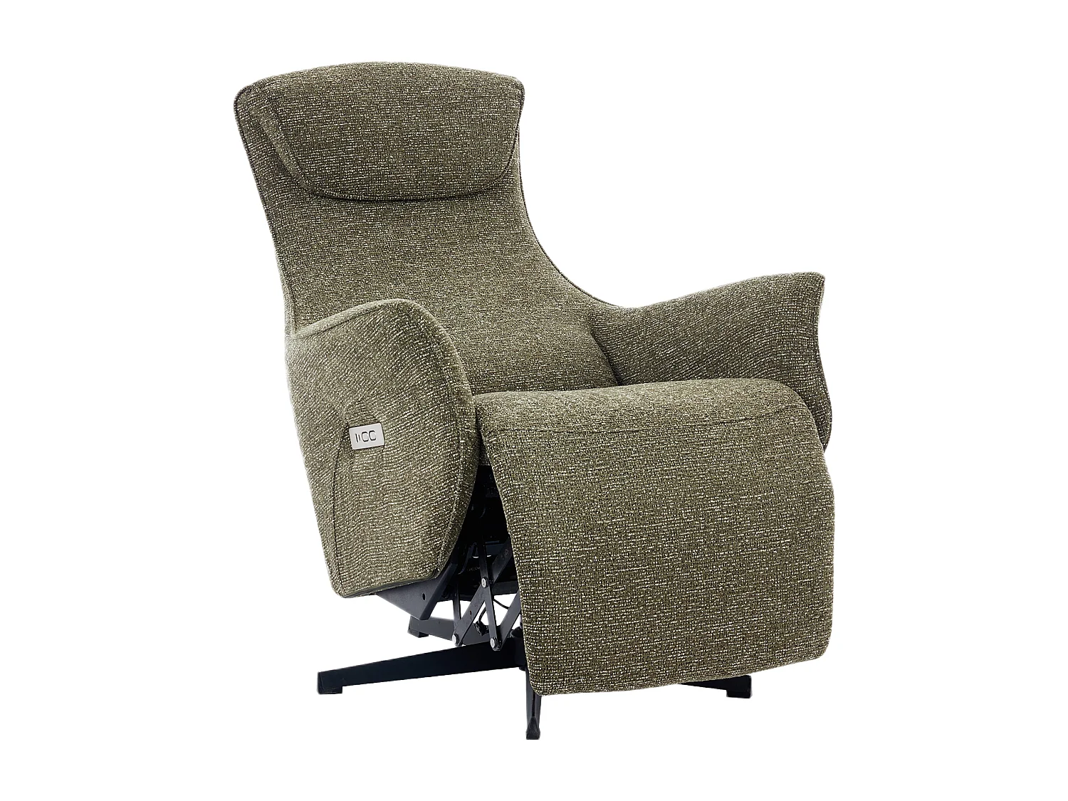 Fauteuil relax électrique en tissu texturé vert TASEMO