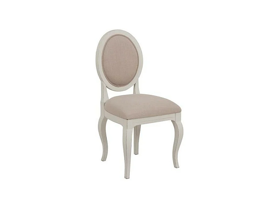 Lot de 2 chaises médaillon Bois Blanc - Provence Interior's