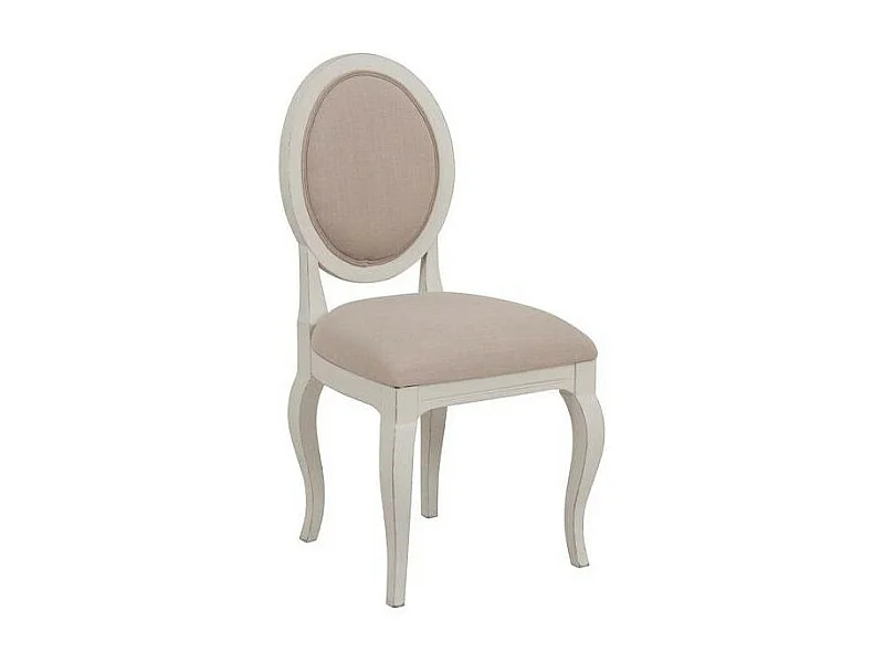 Lot de 2 chaises médaillon Bois Blanc - Provence Interior's