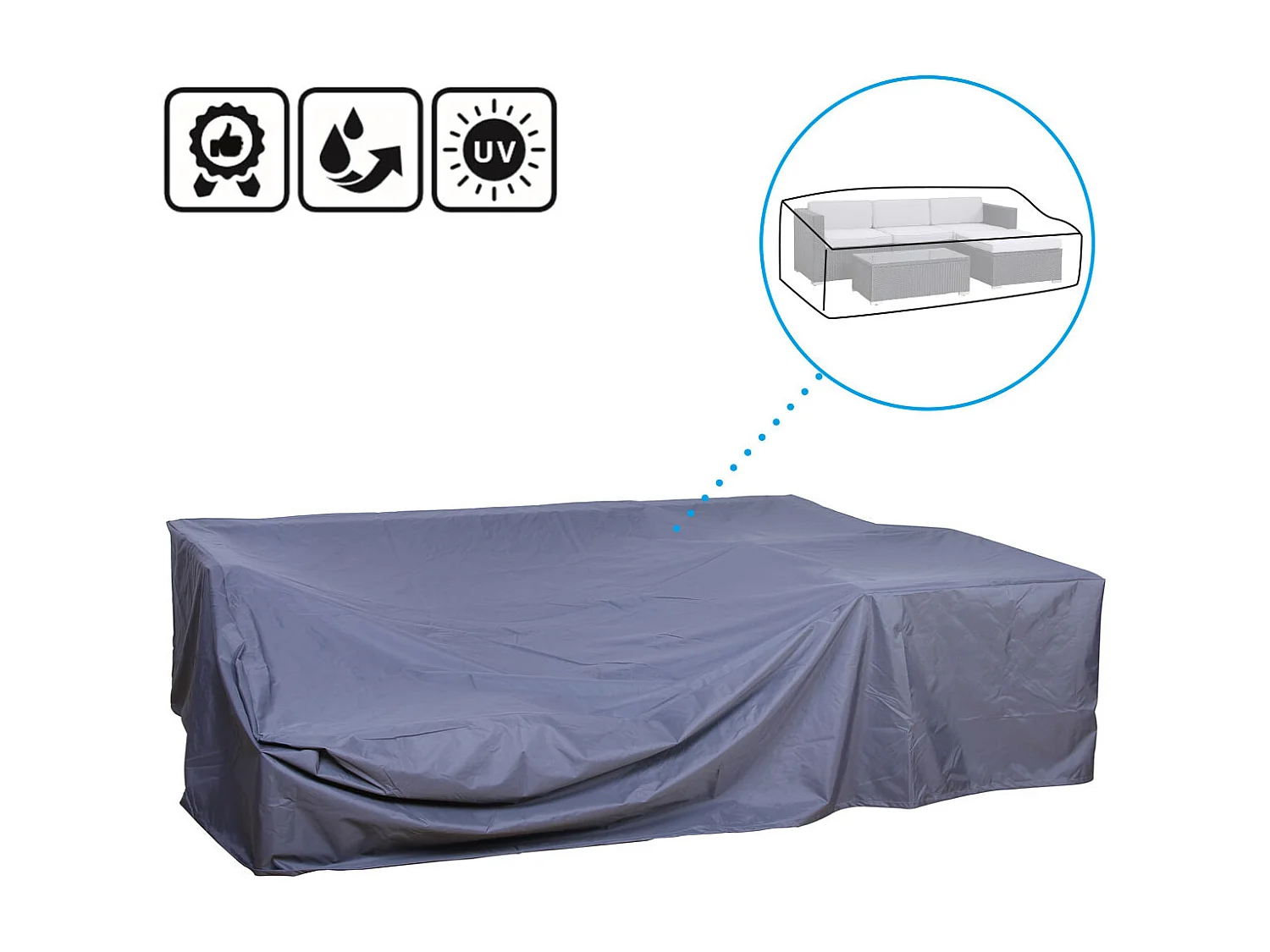 SVITA housse de protection California et Queens housse de salon salon de jardin bâche ensemble en rotin