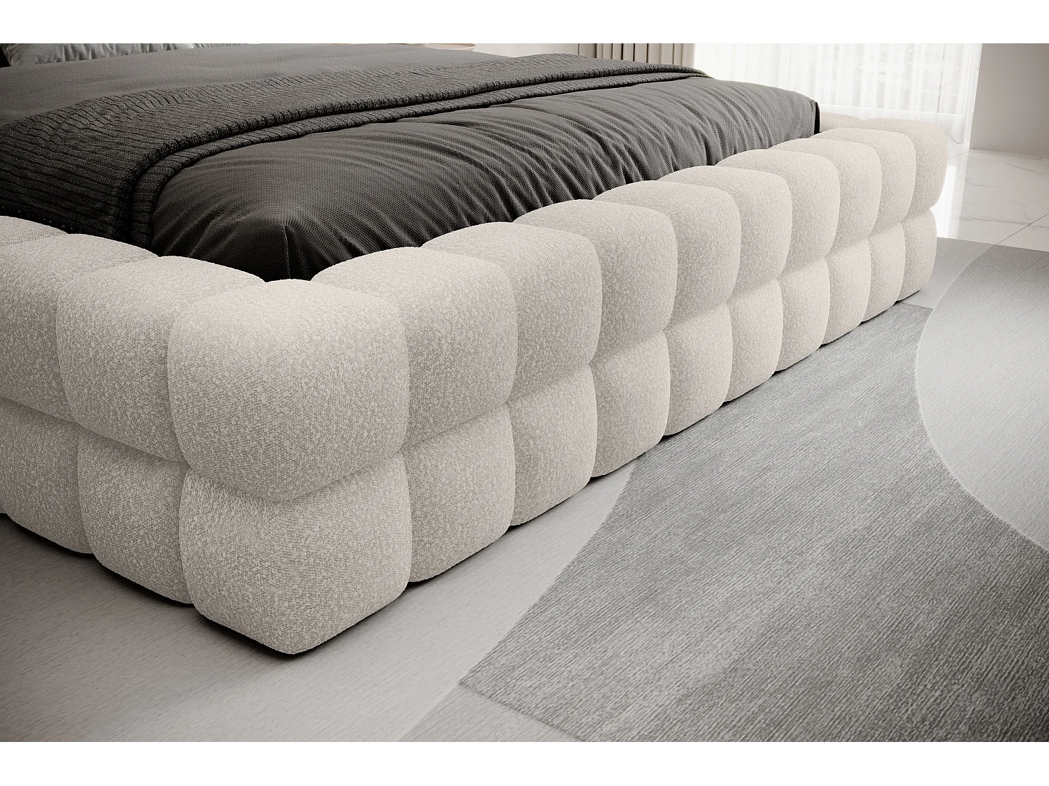 Bett Dario M (160x200)/Stoffbezug/Weiss/Roy1