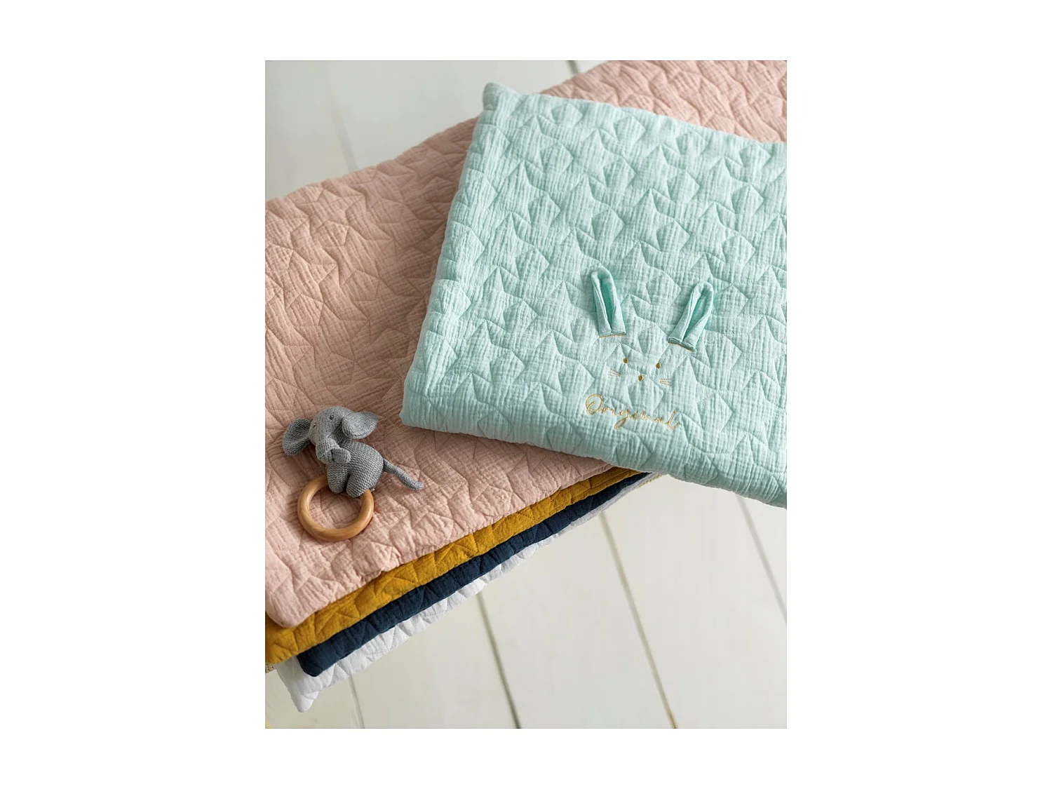 Couvre lit rectangulaire berceau en coton ORIGINAL - Sauthon Original