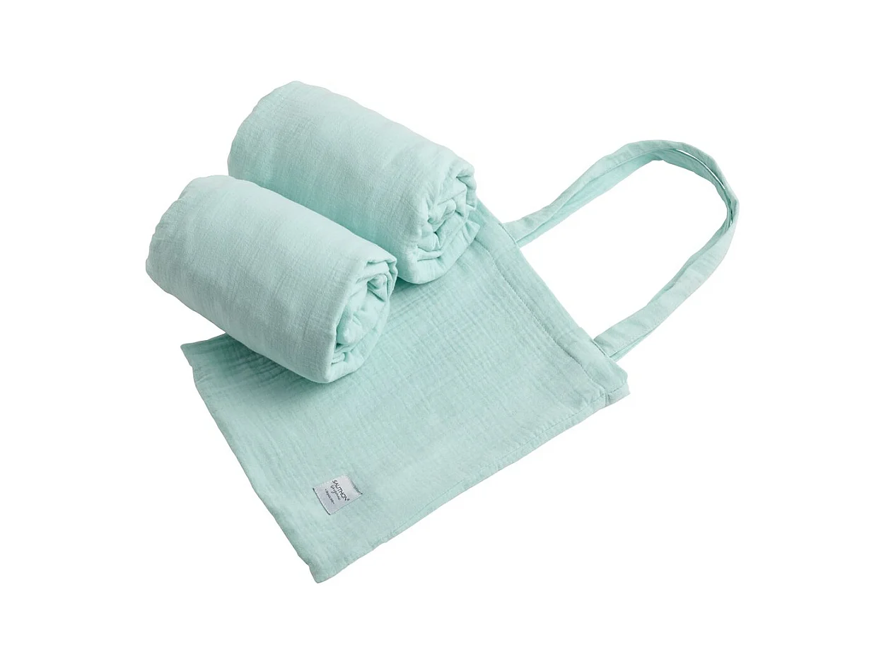 Lot 2 draps housse lit évolutif 140x70cm en coton GALOPIN - Sauthon Original
