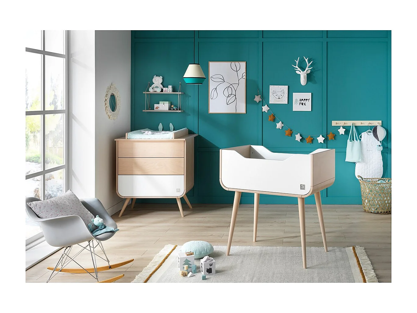 Berceau pieds bois BAMBIN - Sauthon Original