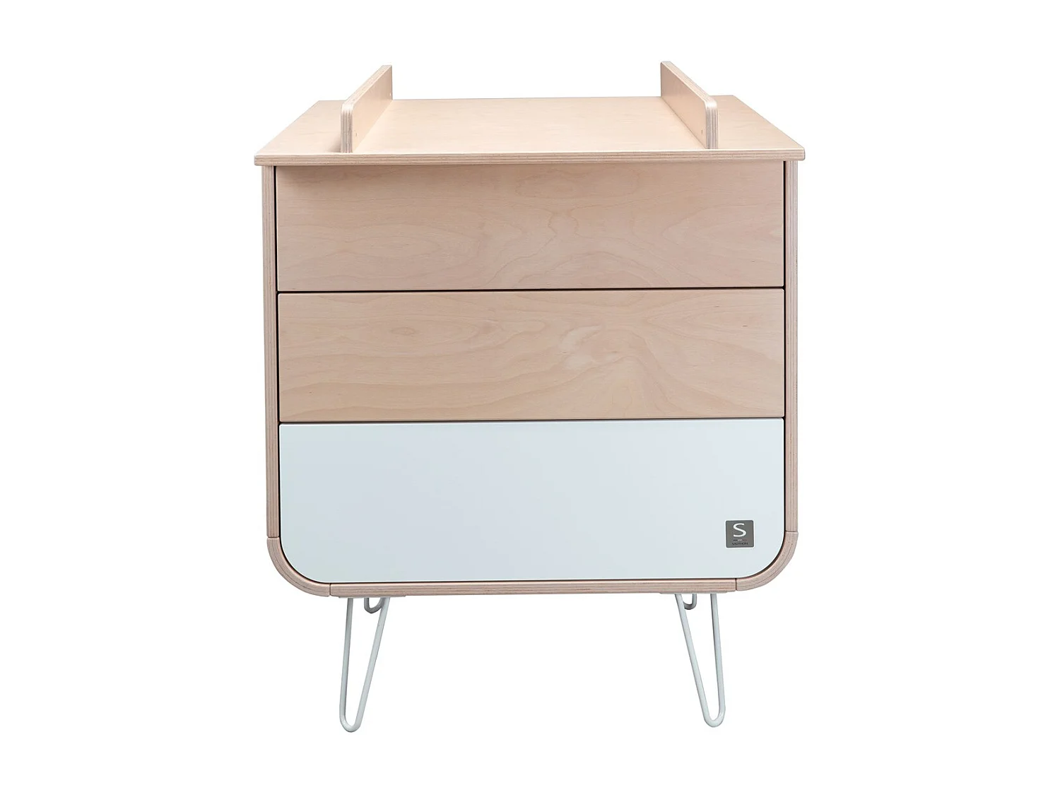 Cassettiera a 3 cassetti Sauthon Original Galopin con gambe in metallo - Finitura in legno bianco per bambini