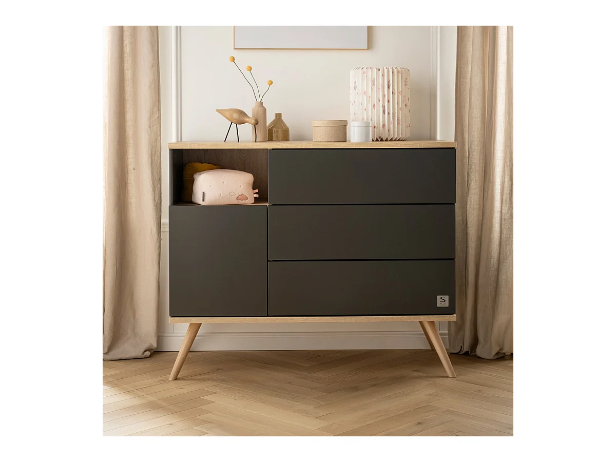 Commode 1 porte 3 tiroirs BOREALE - Sauthon Original