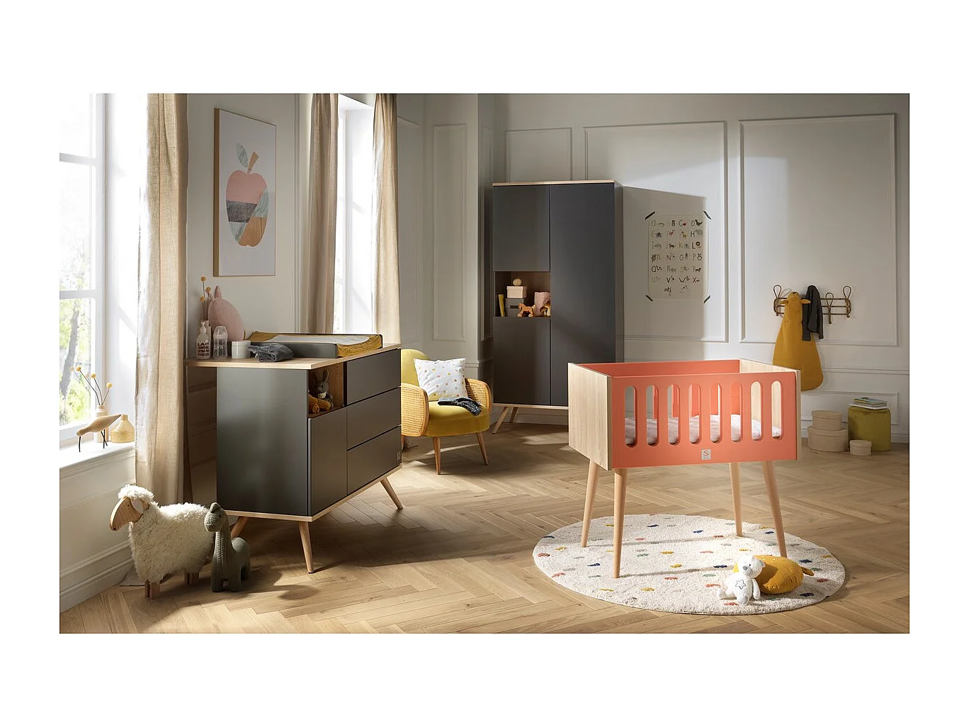 Commode 1 porte 3 tiroirs BOREALE - Sauthon Original