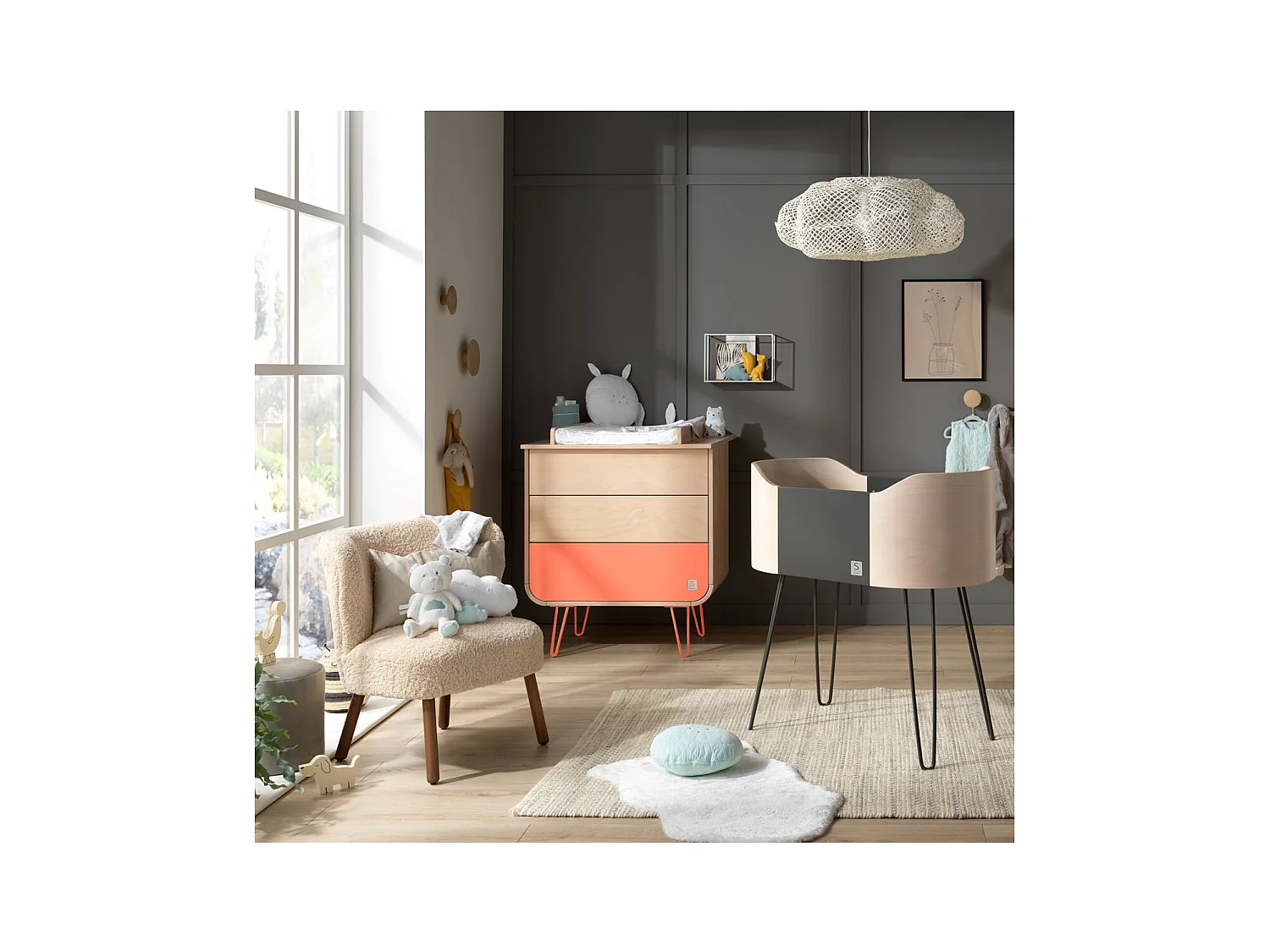 Commode 3 tiroirs pieds métal GALOPIN - Sauthon Original