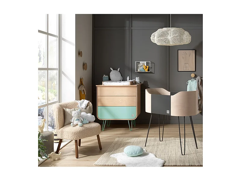 Commode 3 tiroirs pieds métal GALOPIN - Sauthon Original