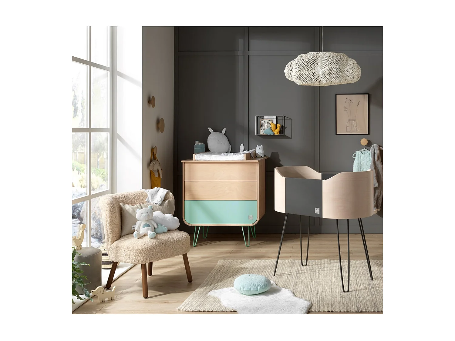 Commode 3 tiroirs pieds métal GALOPIN - Sauthon Original