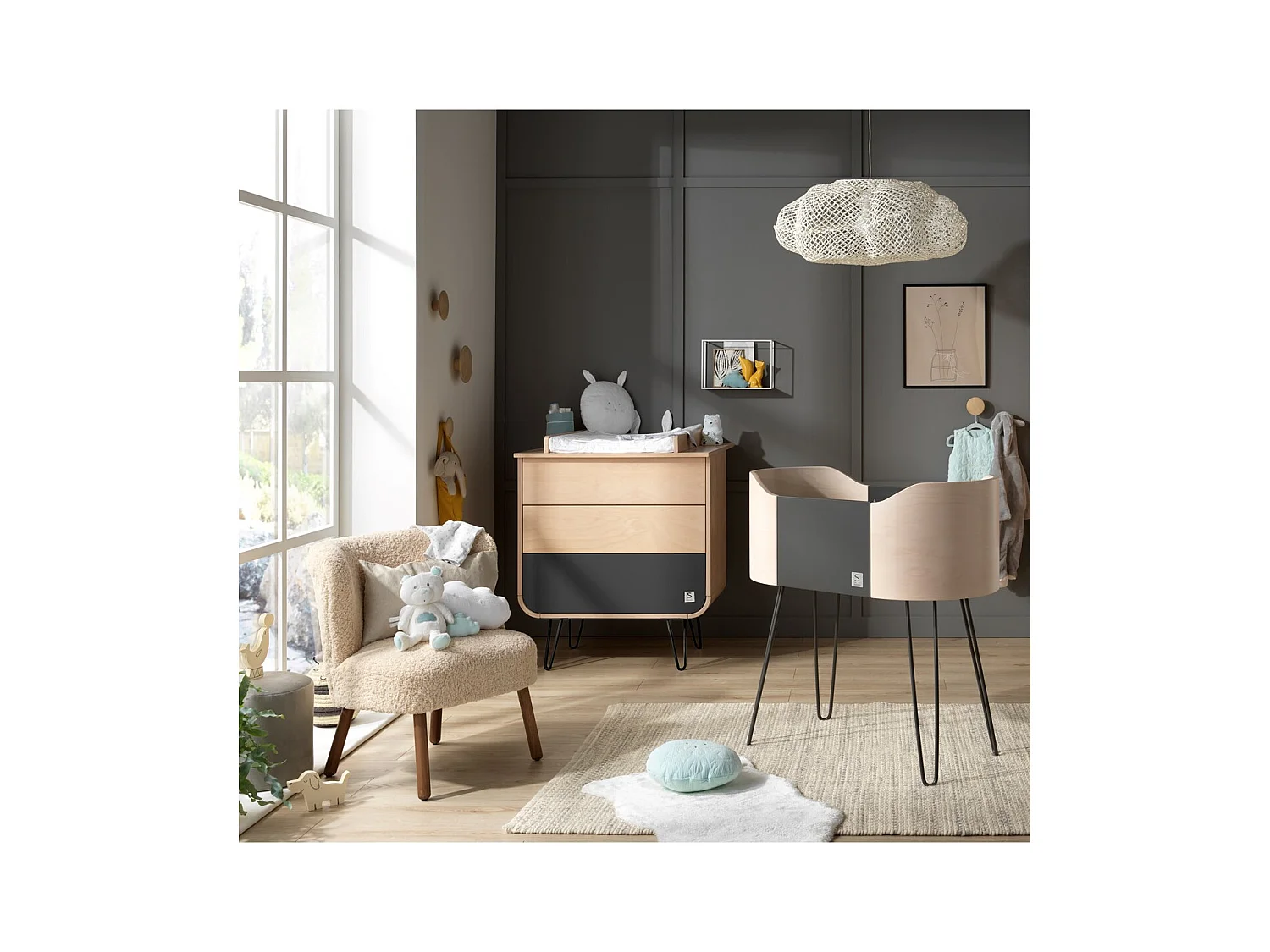 Commode 3 tiroirs pieds métal BAMBIN - Sauthon Original