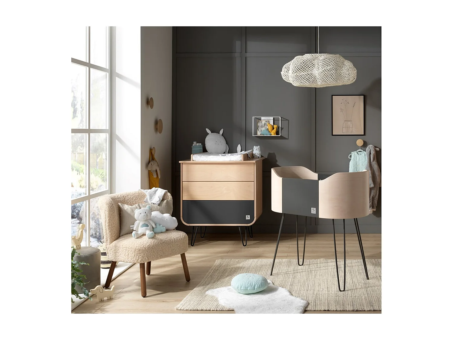 Commode 3 tiroirs pieds métal BAMBIN - Sauthon Original