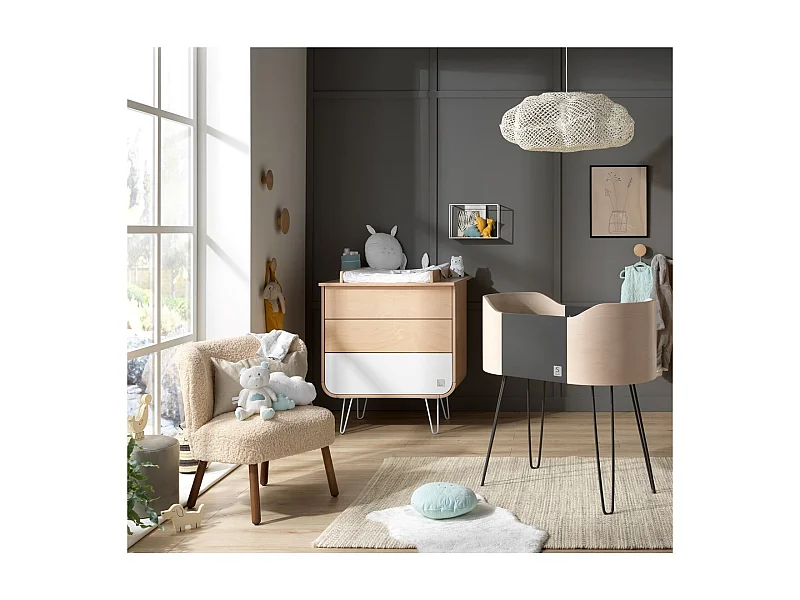 Commode 3 tiroirs pieds métal BAMBIN - Sauthon Original