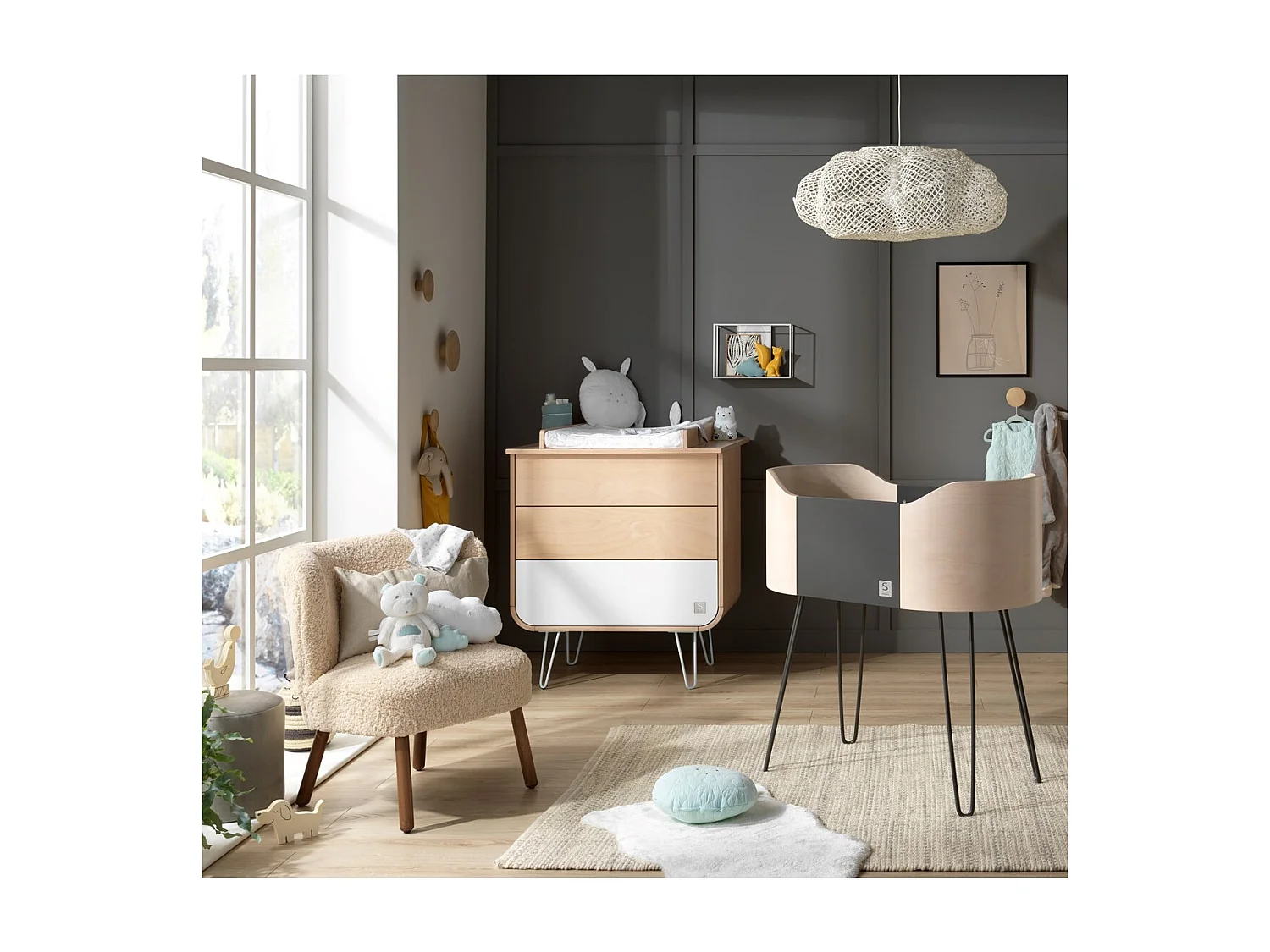 Commode 3 tiroirs pieds métal BAMBIN - Sauthon Original