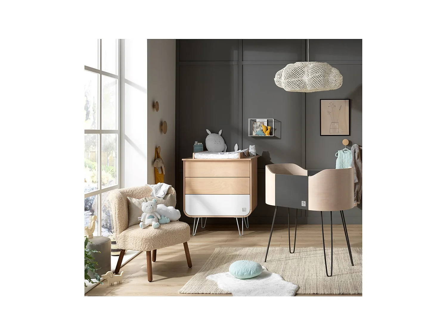 Commode 3 tiroirs pieds métal BAMBIN - Sauthon Original