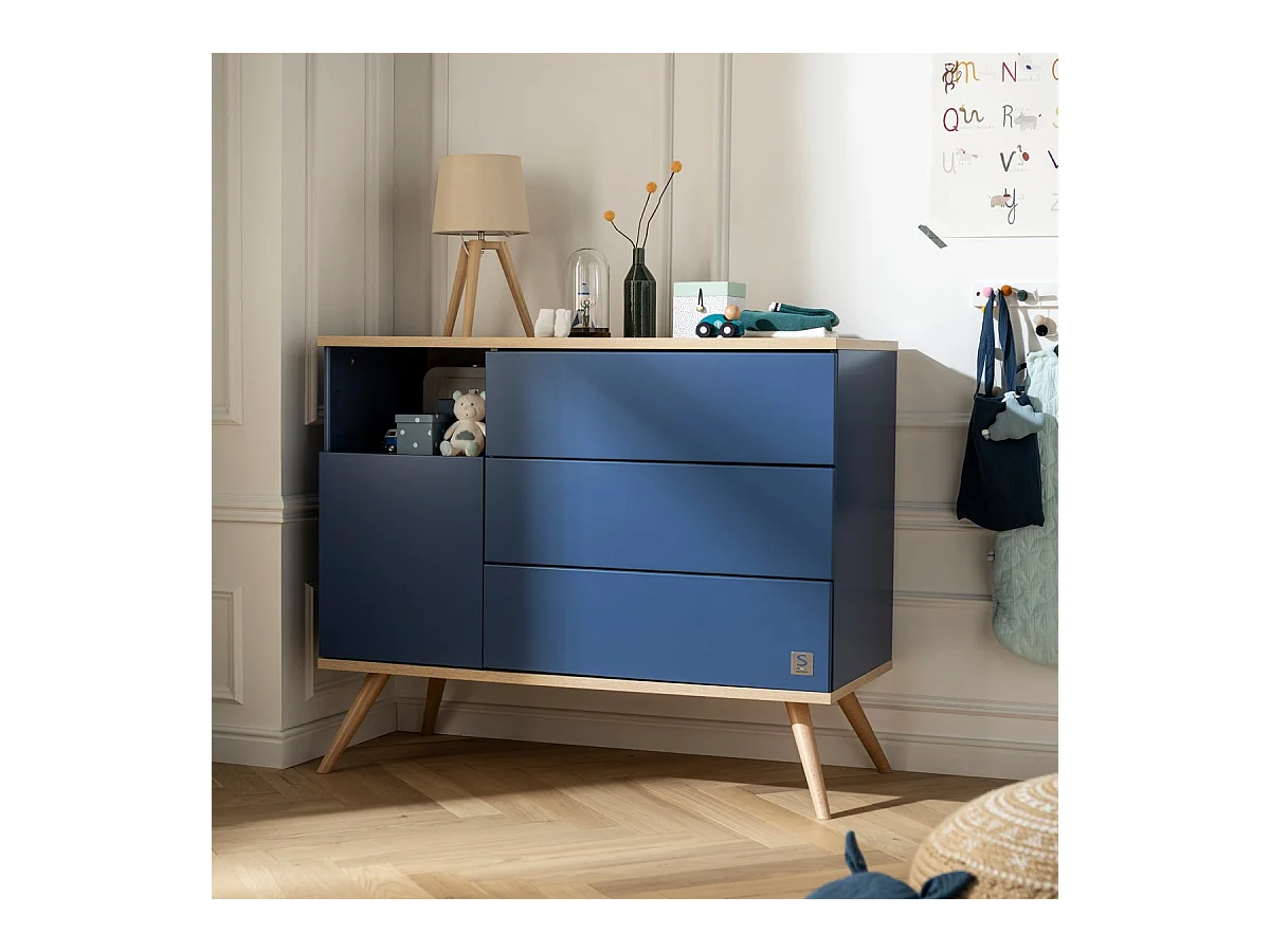 Commode 1 porte 3 tiroirs BOREALE - Sauthon Original