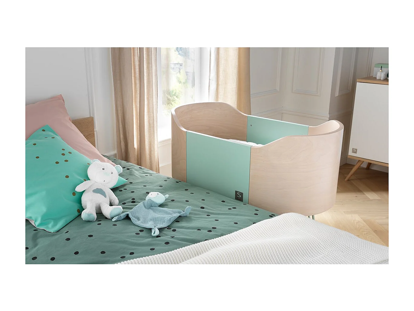 Matelas pour berceau 6x50x90cm en polyester blanc GALOPIN - Sauthon Original