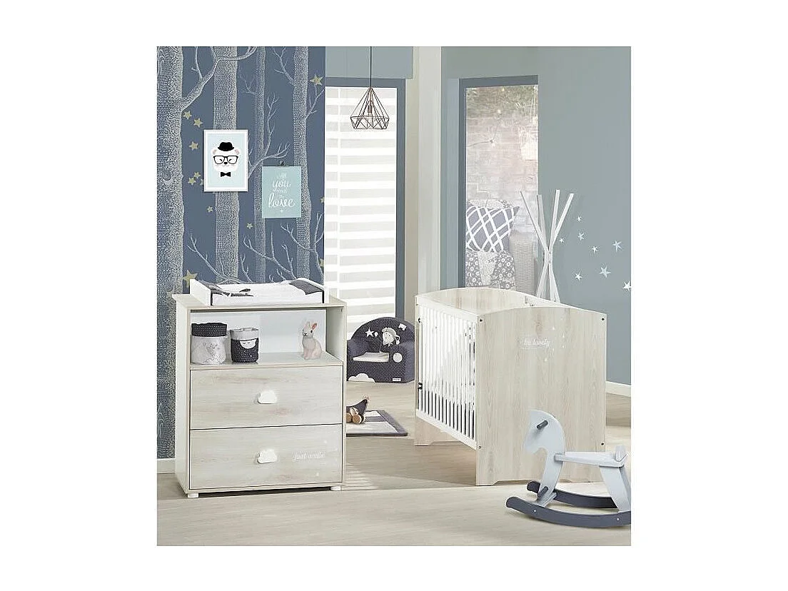 Smile Babybett Esche Buche 3 Positionen 120 x 60 cm