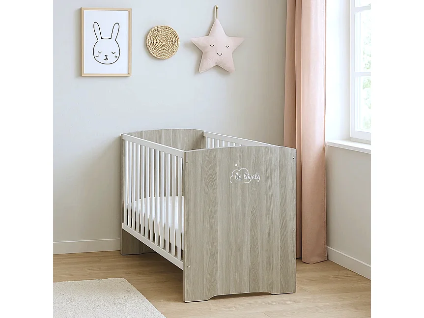 Lit bébé à barreaux 120x60cm SMILE - BabyPrice