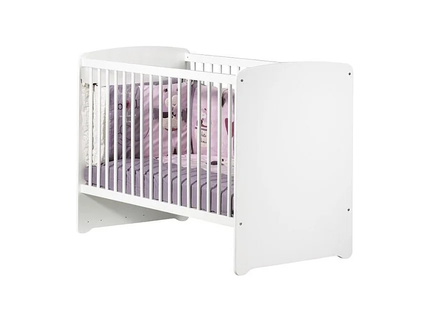 BABY PRICE Lit bebe 120x60 - 3 positions - Blanc - New Basic