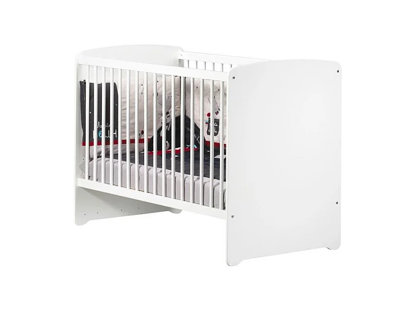 BABY PRICE Lit bebe 120x60 - 3 positions - Blanc - New Basic