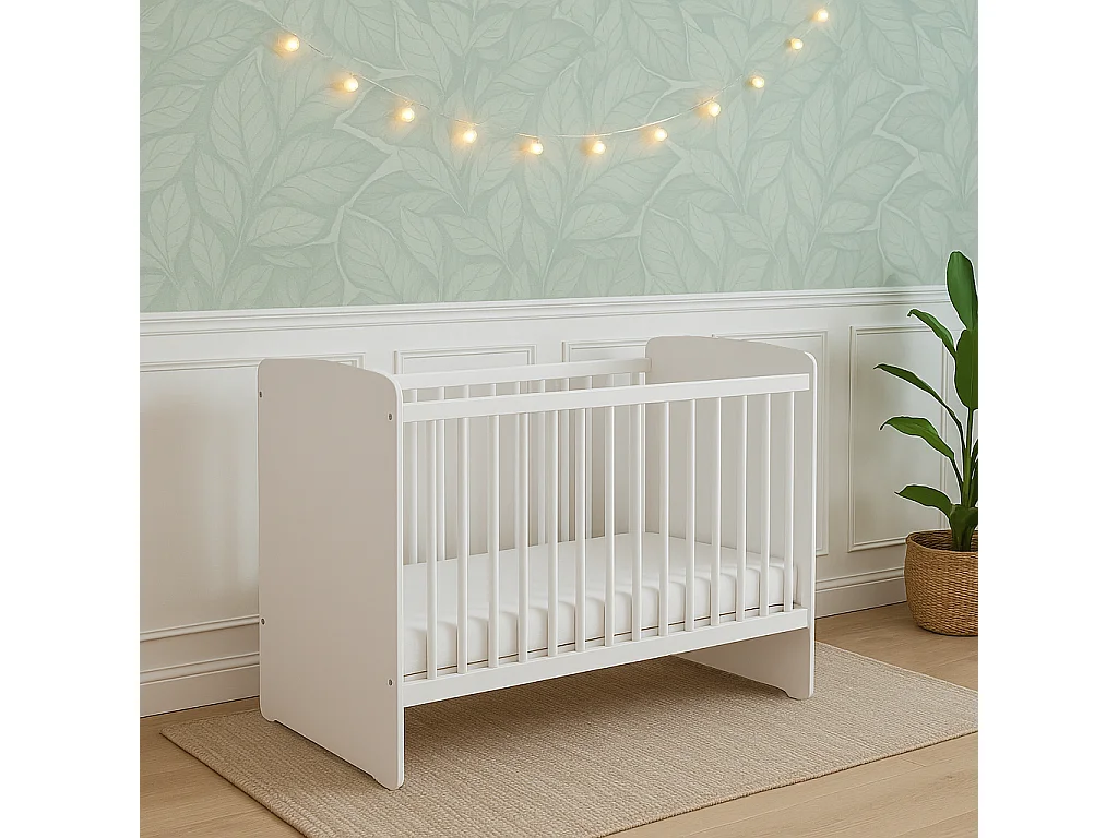 BABY PRICE Lit bebe 120x60 - 3 positions - Blanc - New Basic