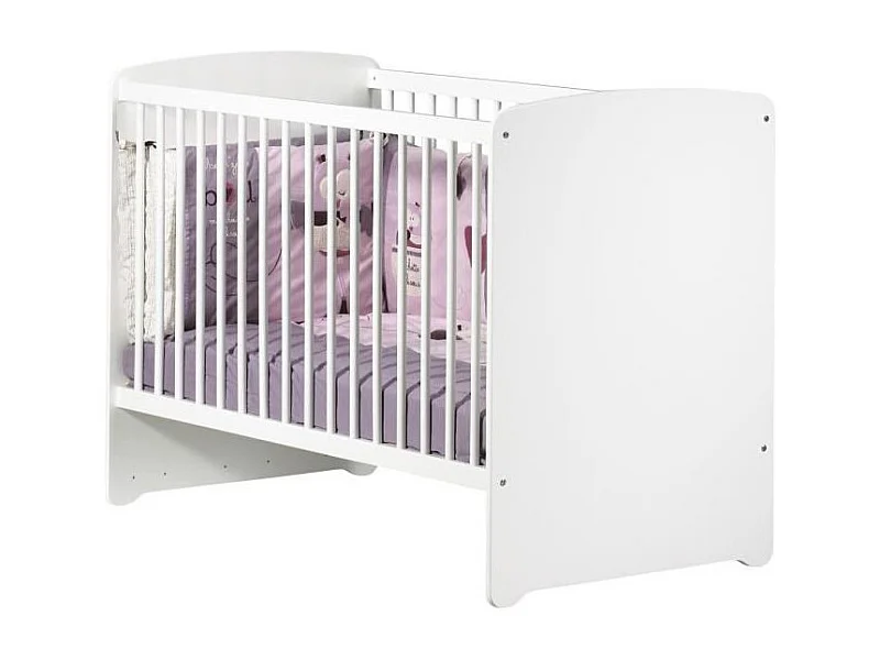 BABY PRICE Lit bebe 120x60 - 3 positions - Blanc - New Basic
