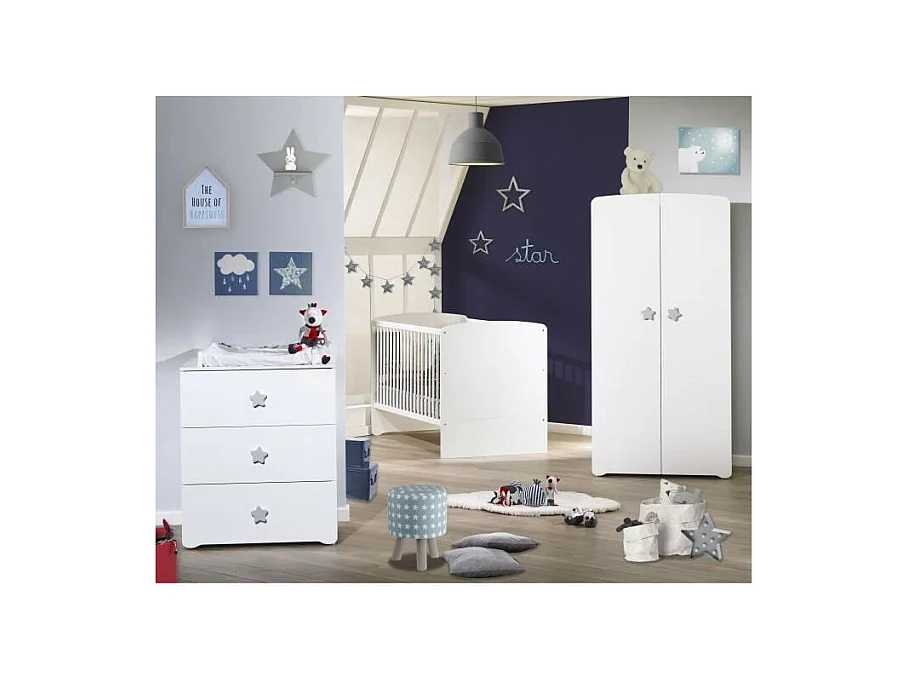 BABY PRICE New Basic Lit bebe evolutif 140x70 - Little Big Bed - Blanc