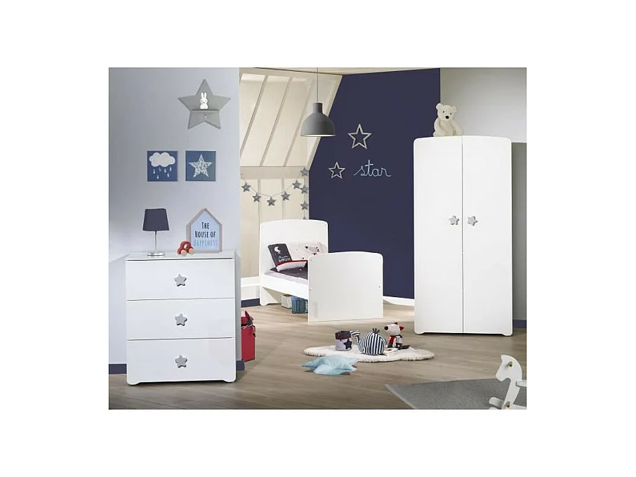 BABY PRICE New Basic Lit bebe evolutif 140x70 - Little Big Bed - Blanc