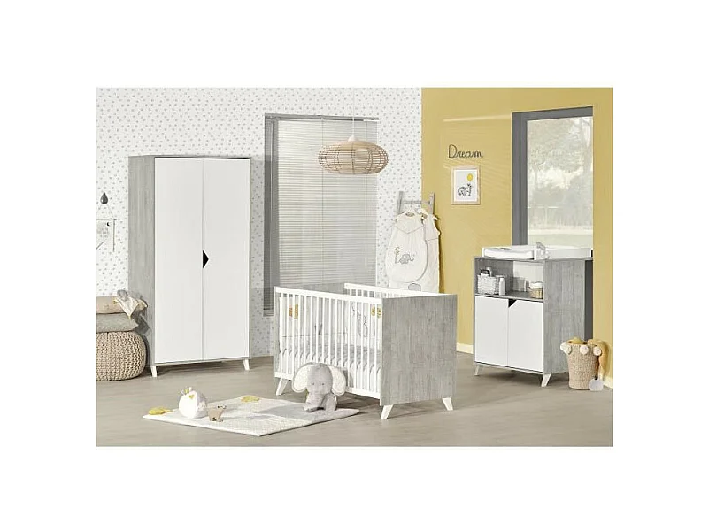 Babyprice - SCANDI GRIS - Lit Bebe 120 x 60
