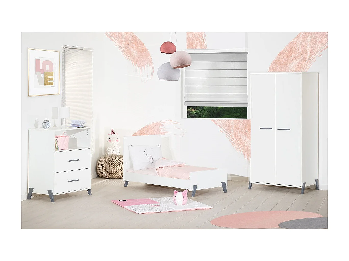 Lit évolutif 140x70 - Little Big Bed sur pieds en bois blanc JOY - BabyPrice