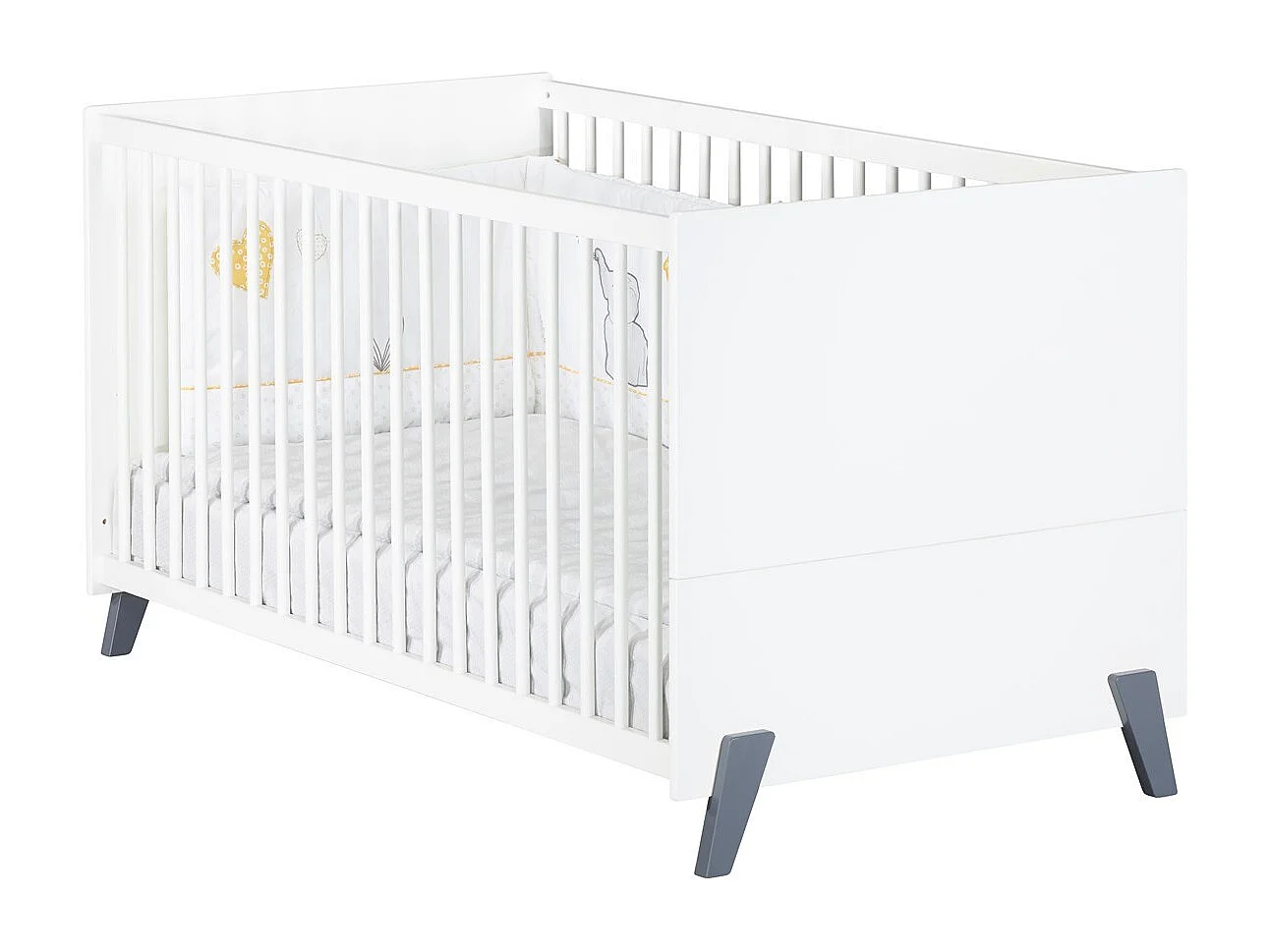 Lit évolutif 140x70 - Little Big Bed sur pieds en bois blanc JOY - BabyPrice