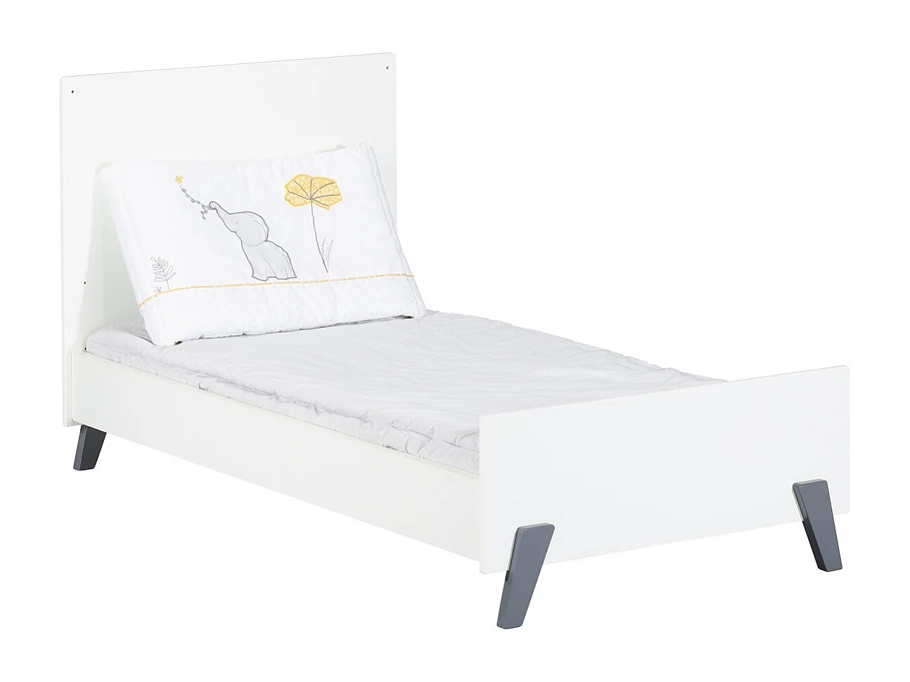 Lit évolutif 140x70 - Little Big Bed sur pieds en bois blanc JOY - BabyPrice