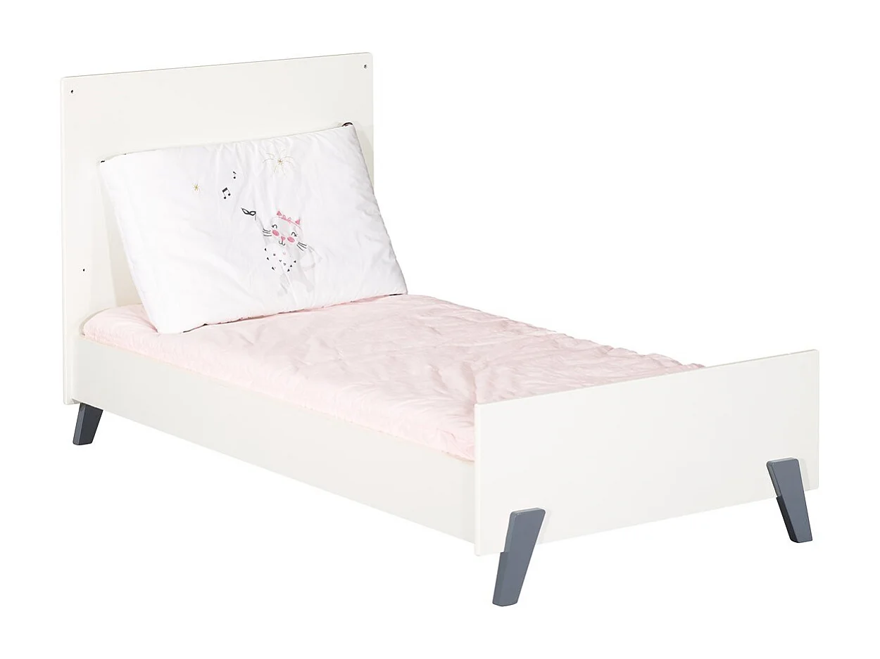 Lit évolutif 140x70 - Little Big Bed sur pieds en bois blanc JOY - BabyPrice