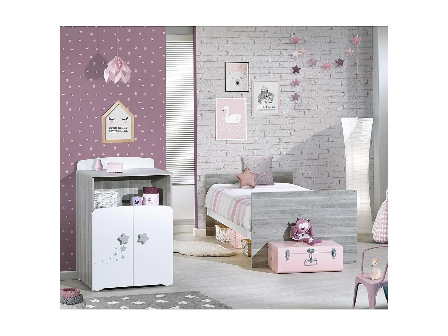 Cama combinada de madera convertible de 120x60 a 90x190