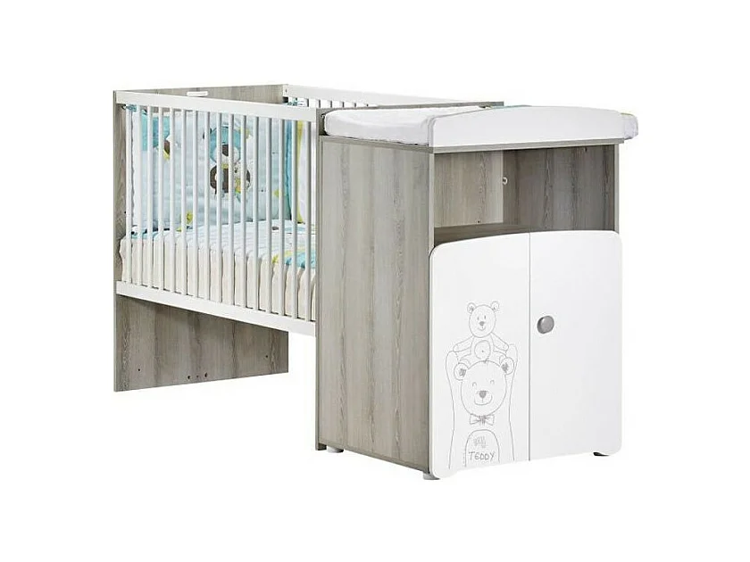 BABY PRICE TEDDY Lit Bebe Combine Evolutif  120x60 en 90x190