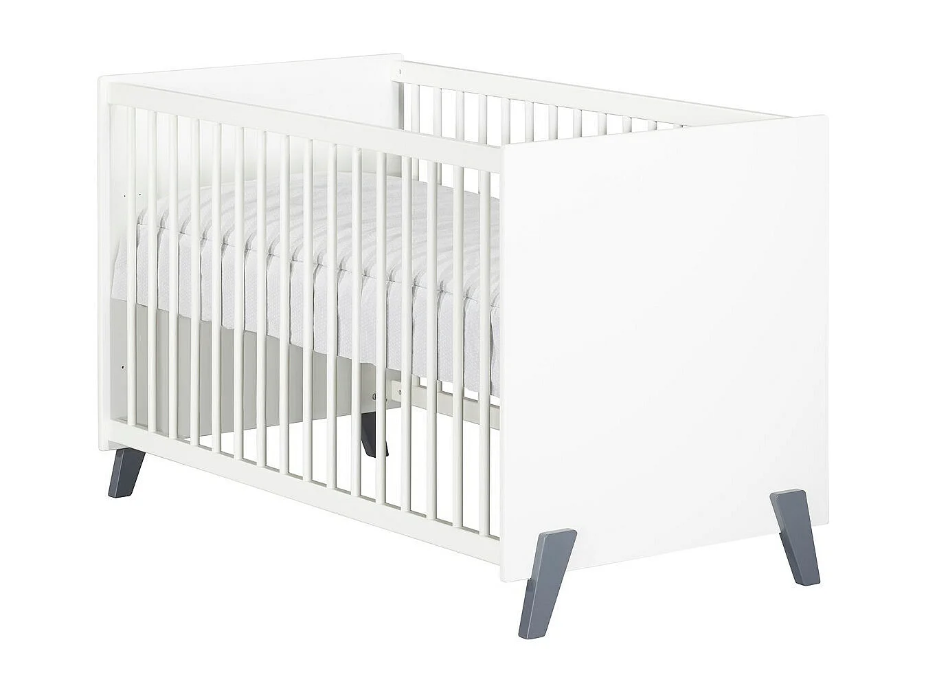 Lit bébé 120 x 60 sur pieds en bois blanc JOY - BabyPrice