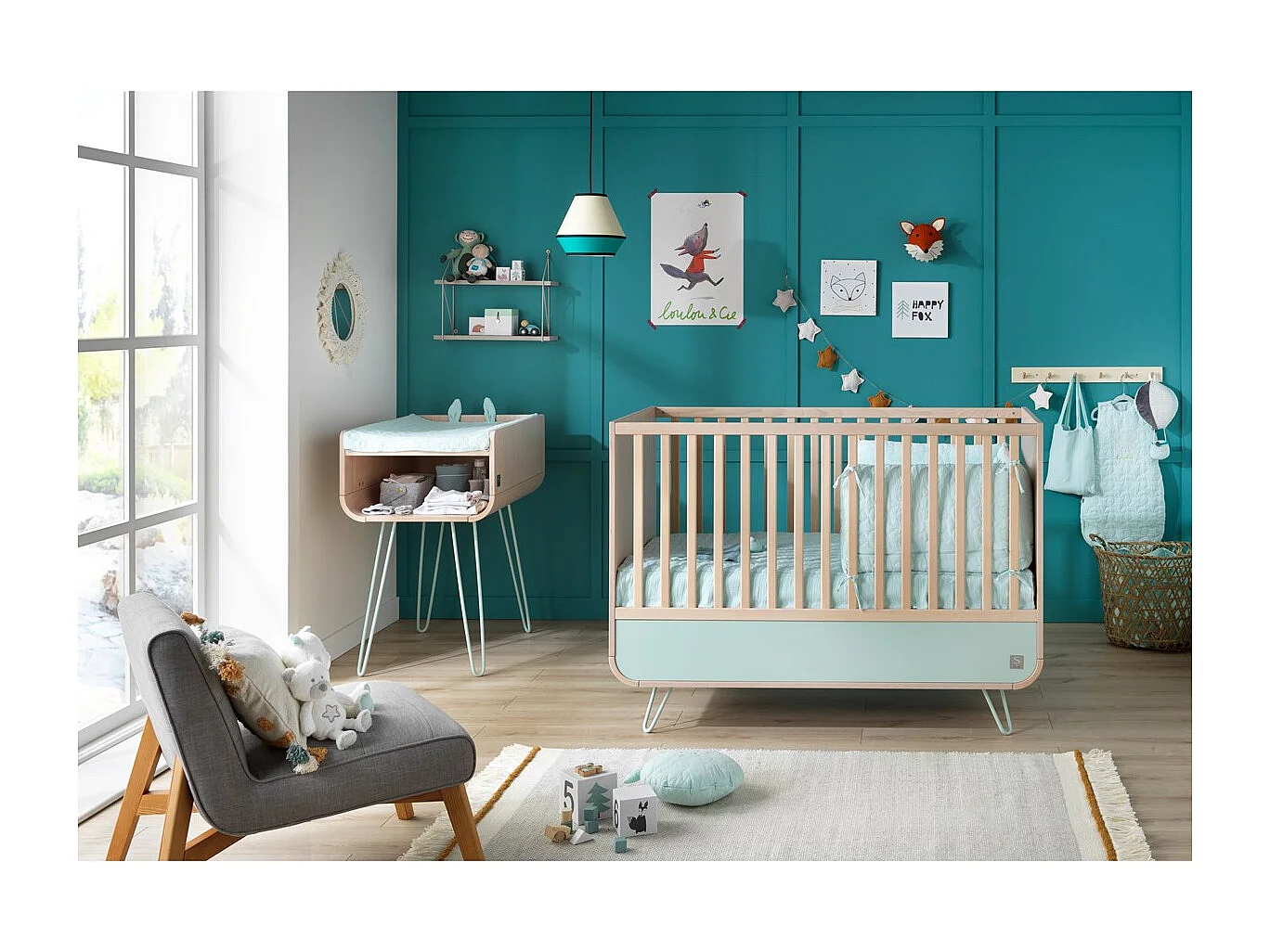 Table à langer pieds métal BAMBIN - Sauthon Original