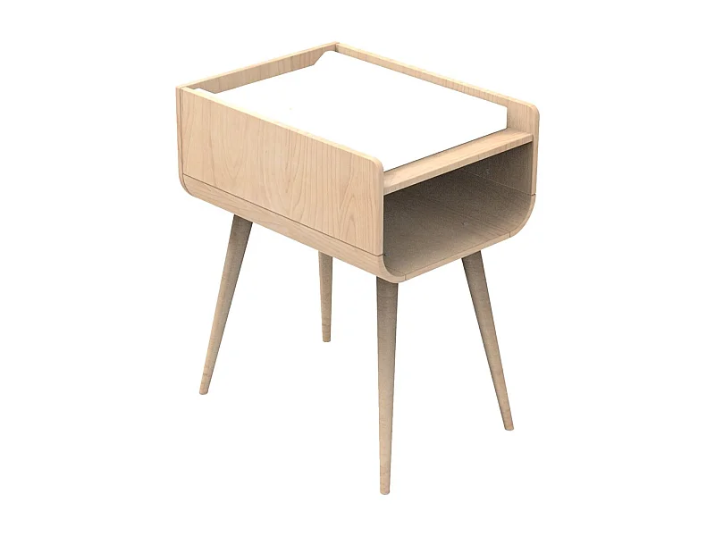 Table à langer pieds bois 95x60x78cm en bois beige BAMBIN - Sauthon Original